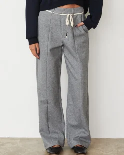 MONROW Cotton Knit Trousers DARKHEATHER Fashion